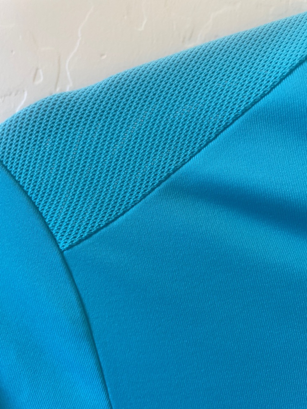 Size S RLX Ralph Lauren Sporty Aqua Blue Short-Sleeve Zip Mock Neck Top - Picture 4 of 6